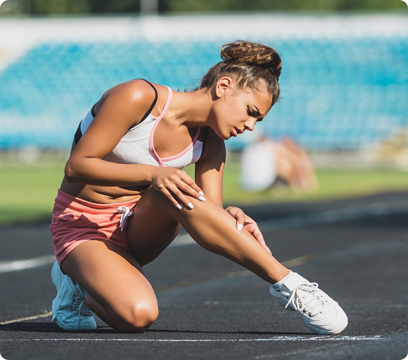 Athlete resting after training
