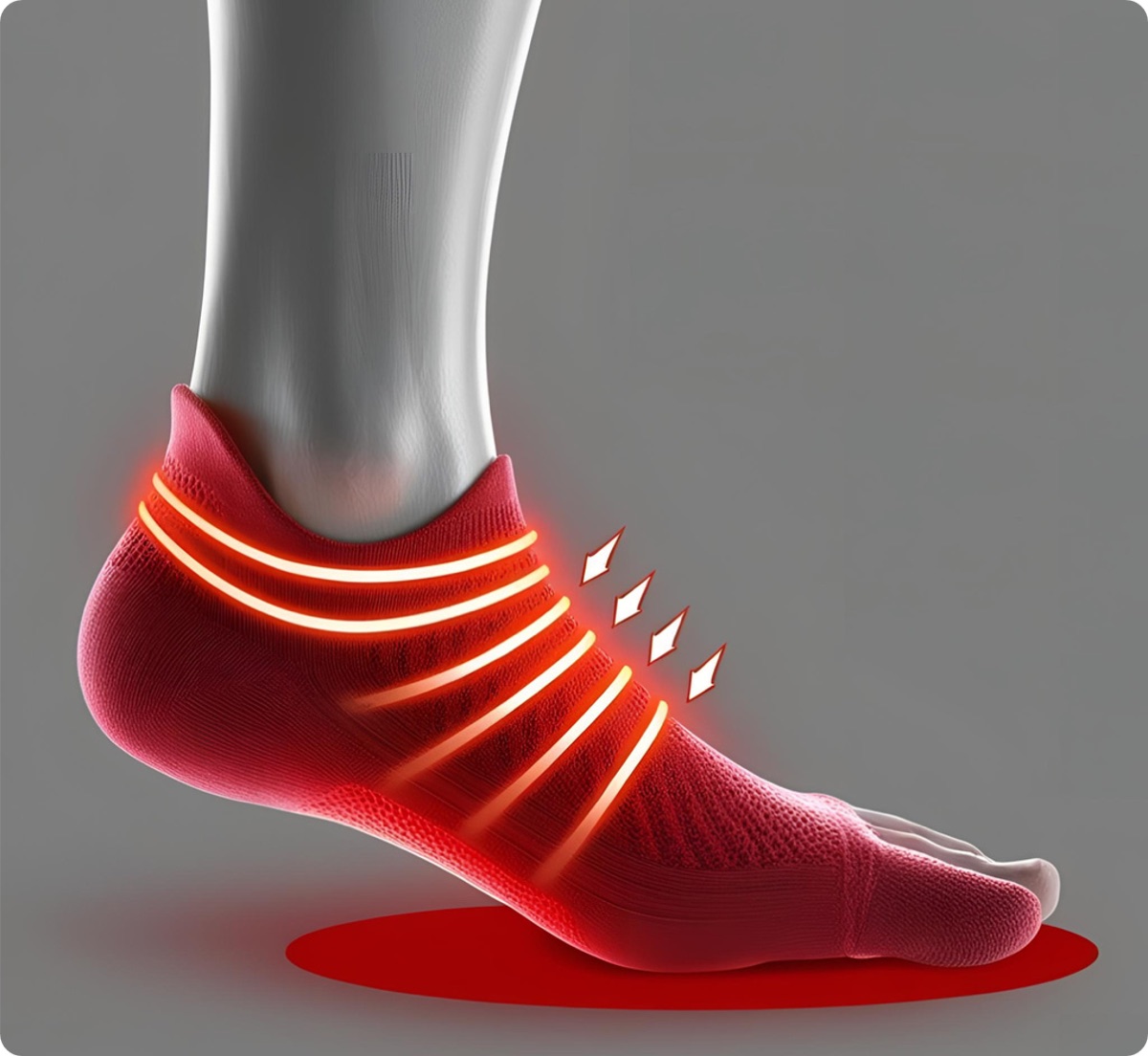Illustration of stimulation around a foot