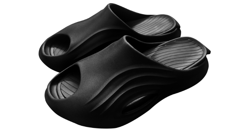 Pair of black I-Revive recovery slides